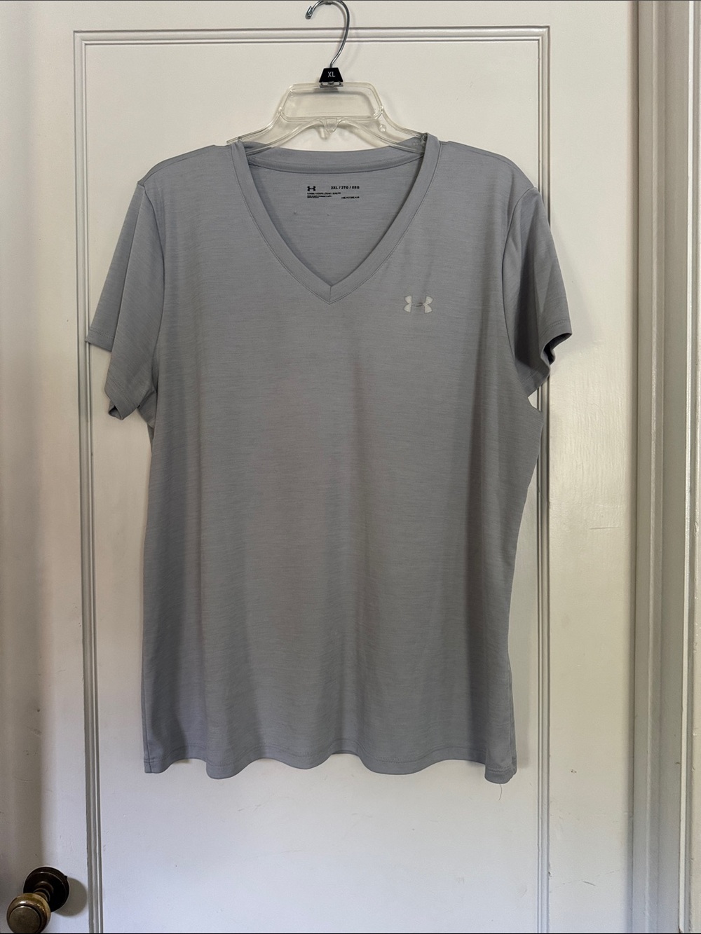 Under Armour Light Gray V-Neck Short Sleeve Performance Tee